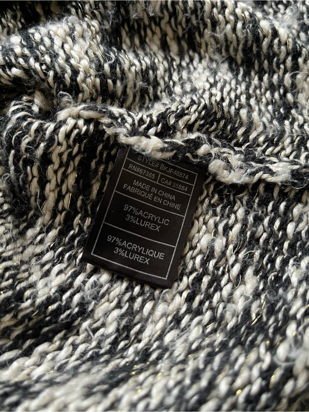 Jack by BB Dakota Black & White Marled Crewneck Sweater - Picture 6 of 6